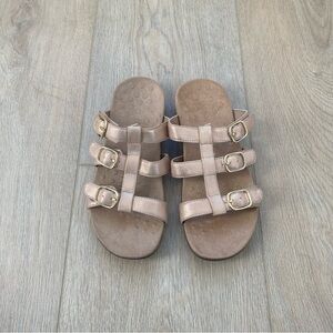 Vionic Misa Rosa Gold Leather Strappy Sandals